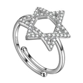 Magen David Star Band Ring for Mens Womens 925 Sterling Silver Jewish Ring - Rings - Aurora Tears